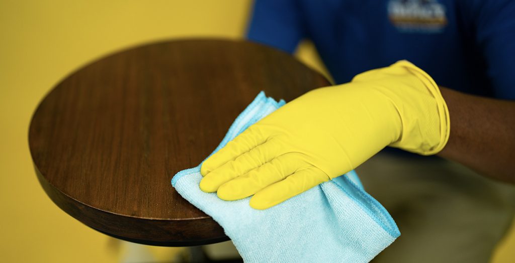 Commercial Cleaning Man with Gloves
